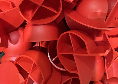 Plastic parts that have been injection moulded