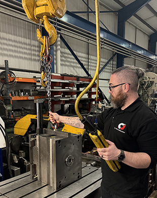 Injection Mould Tool being moved by crane at CJ Tool & Mouldings
