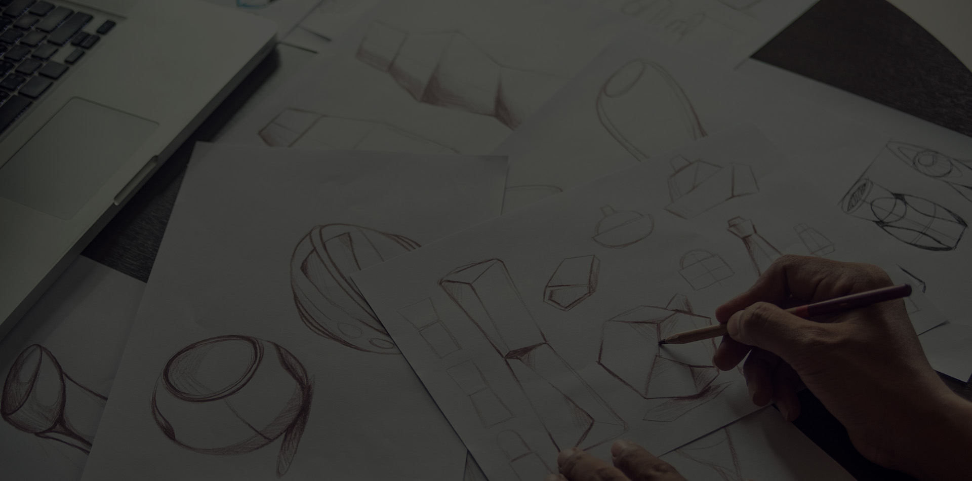 Part design sketches by hand